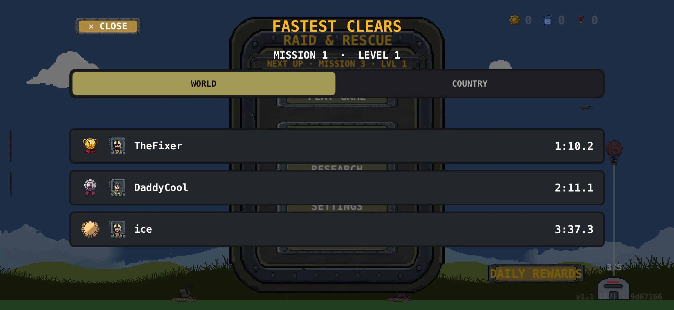 Fastest clears, world and by country
